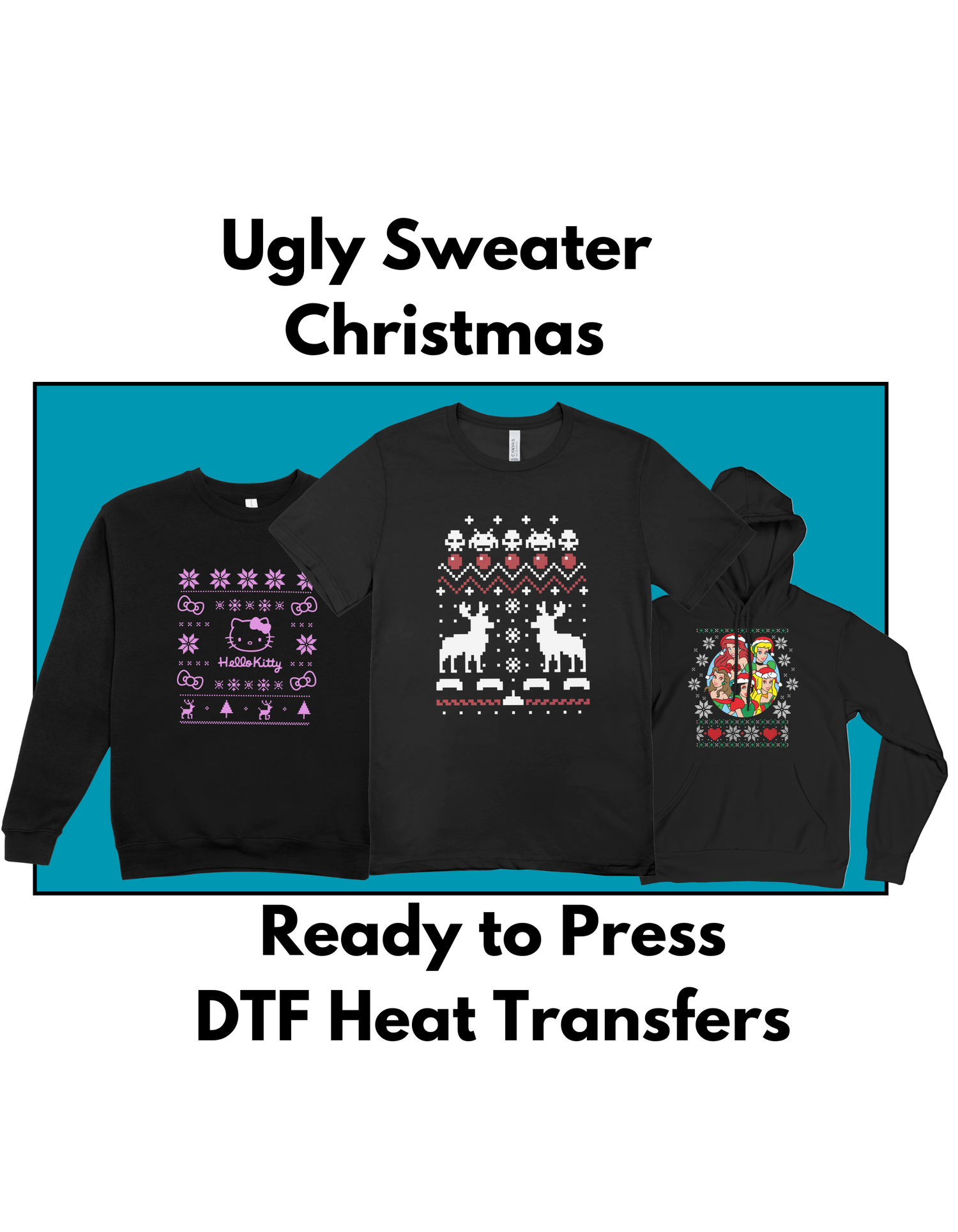 Christmas Ugly Sweater DTF Transfer Iron-On Hot Peel Design