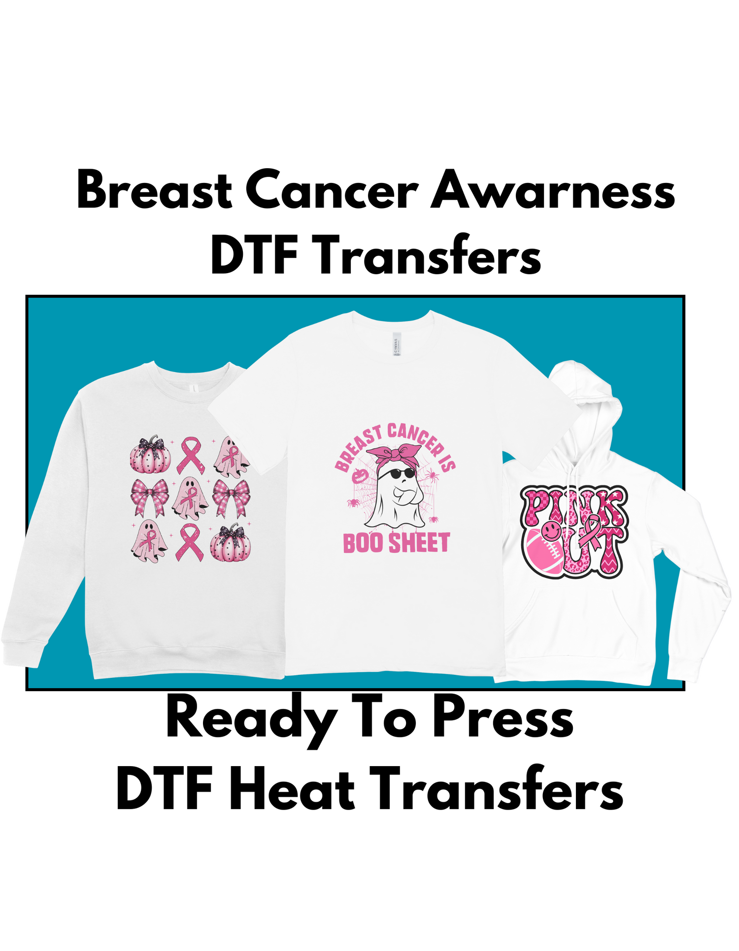 Breast Cancer Awareness DTF Transfers 