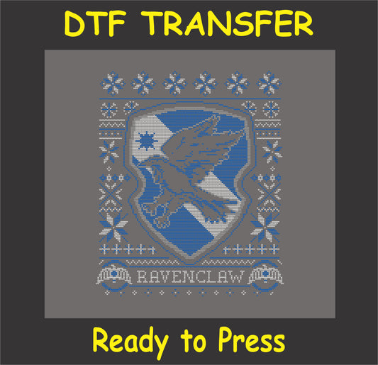 "Eagle Crest DTF Transfer with cozy knitted design for holiday sweaters"