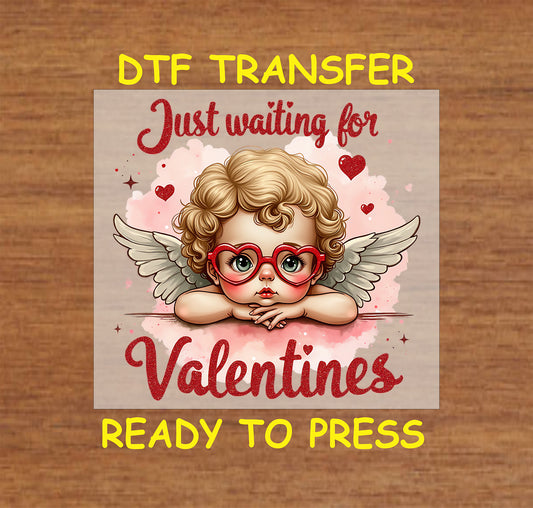 Valentines Day DTF Transfer Iron On Heat Transfer - Ready to Press, Valentines Angel DTF Transfer | Ready to Press | Valentine's Day Design 4054