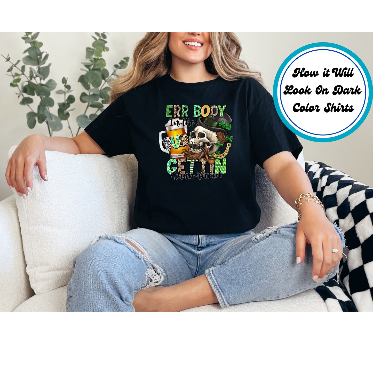 St. Patrick's Day DTF Transfer Iron On Heat Transfer - Ready to Press, Skull And Beer DTF Transfer | Ready to Press | St. Patrick's Day Design 4274