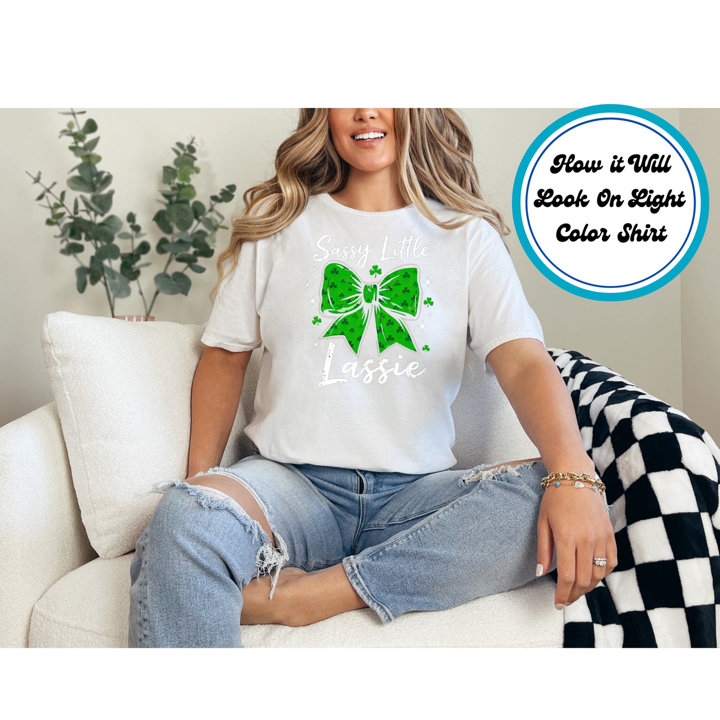 St. Patrick's Day DTF Transfer Iron On Heat Transfer - Ready to Press, Sassy Little Lassie DTF Transfer | Ready to Press | St. Patrick's Day Design 4615