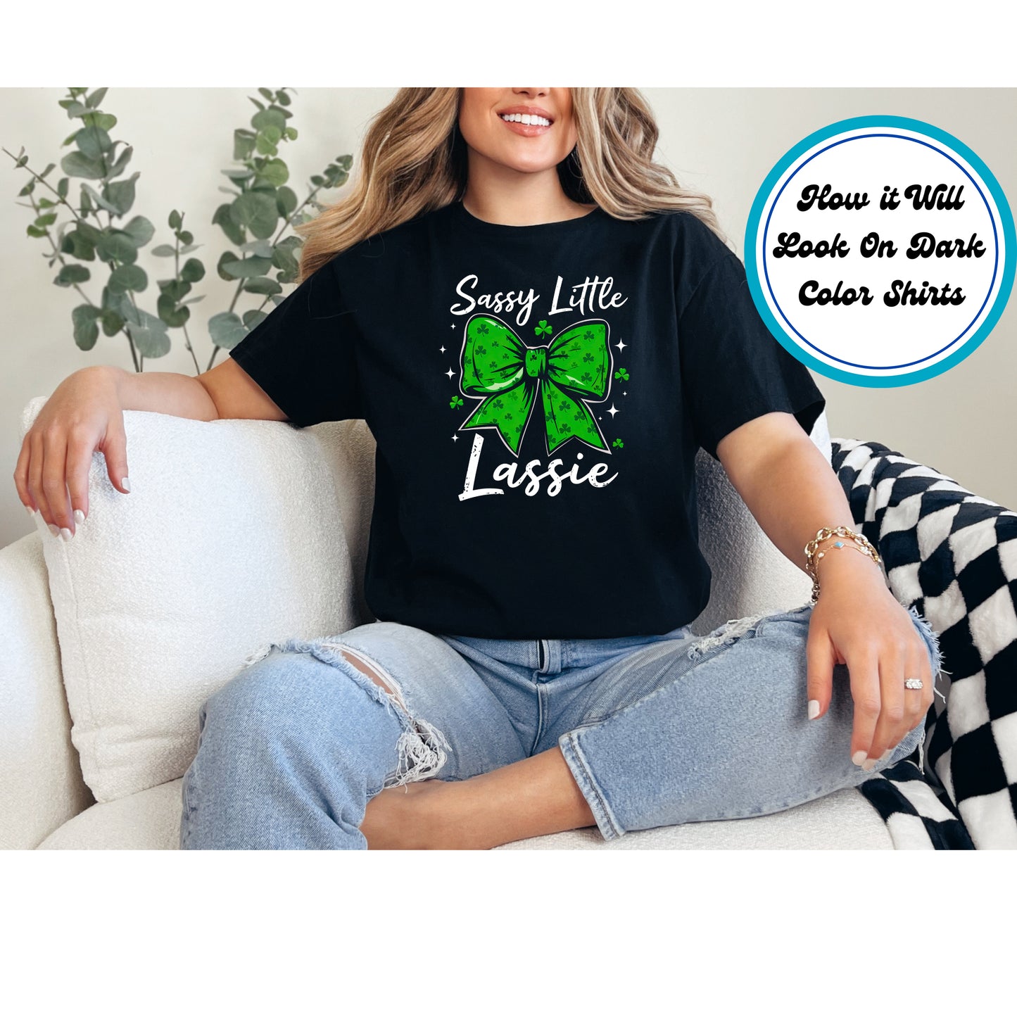 St. Patrick's Day DTF Transfer Iron On Heat Transfer - Ready to Press, Sassy Little Lassie DTF Transfer | Ready to Press | St. Patrick's Day Design 4615