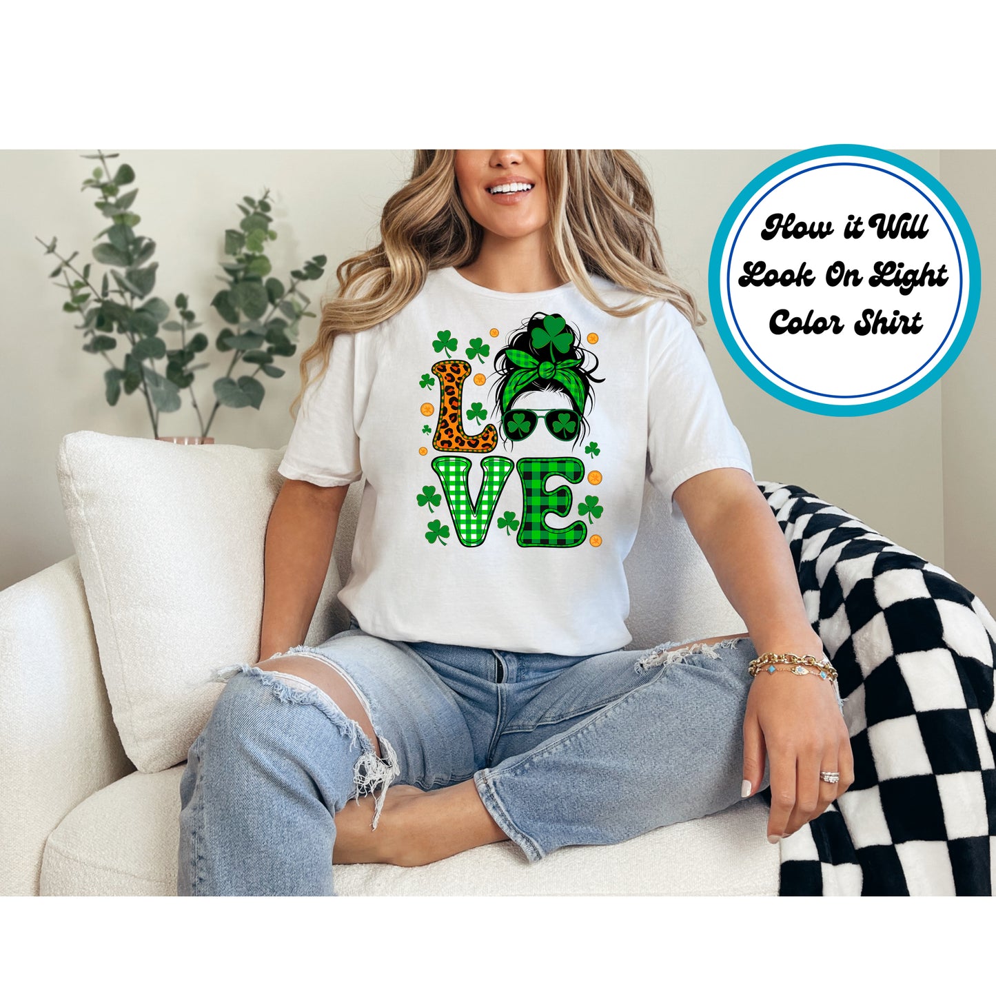 St. Patrick's Day DTF Transfer Iron On Heat Transfer - Ready to Press, Love DTF Transfer | Ready to Press | St. Patrick's Day Design 4634