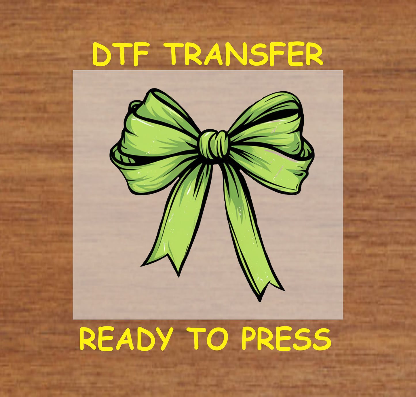 Green bow St. Patrick’s Day DTF transfer with a simple and stylish design.