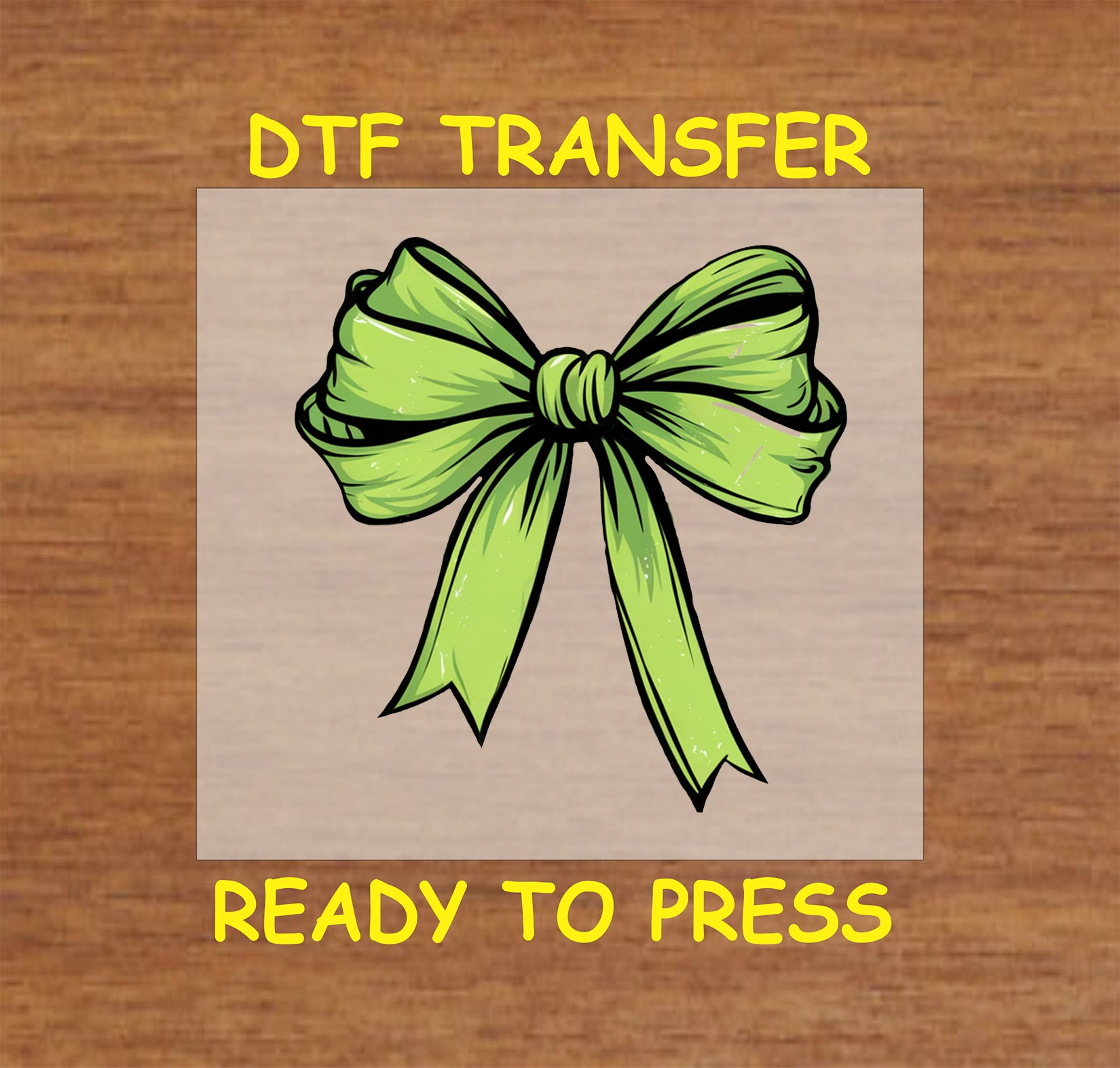 Green bow St. Patrick’s Day DTF transfer with a simple and stylish design.