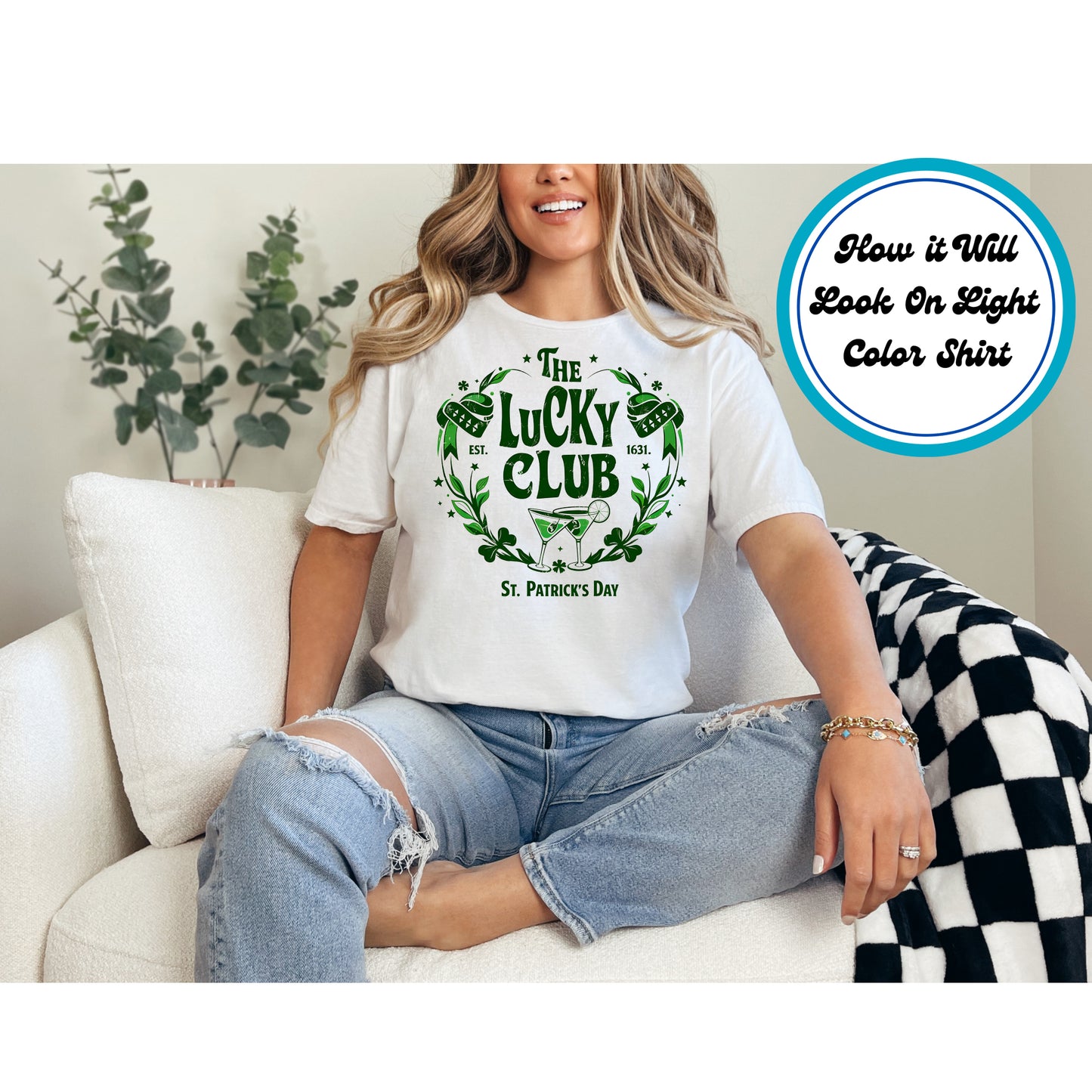 St. Patrick's Day DTF Transfer Iron On Heat Transfer - Ready to Press, Lucky Club DTF Transfer | Ready to Press | St. Patrick's Day Design 4651