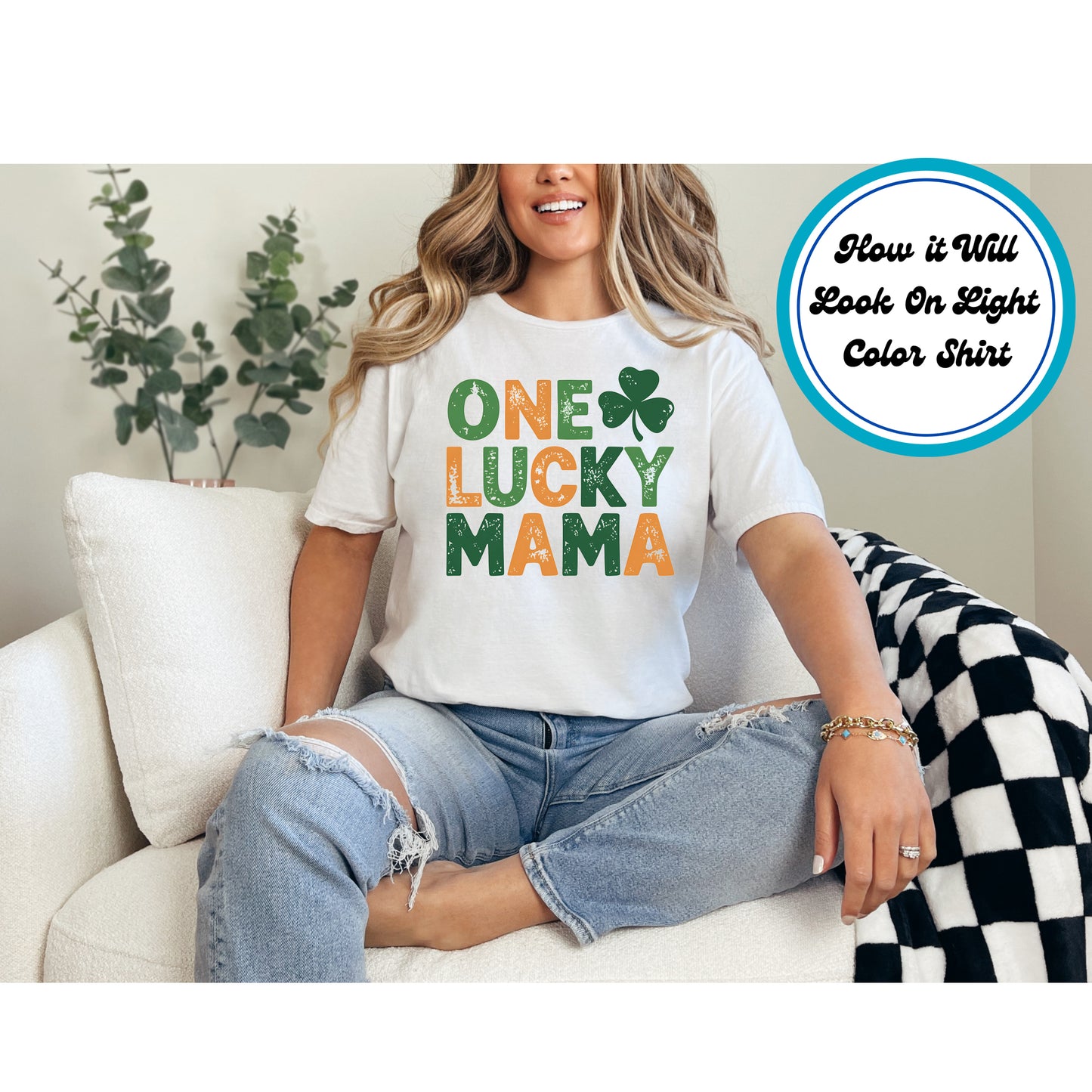 St. Patrick's Day DTF Transfer Iron On Heat Transfer - Ready to Press, One Lucky Mama DTF Transfer | Ready to Press | St. Patrick's Day Design 4655