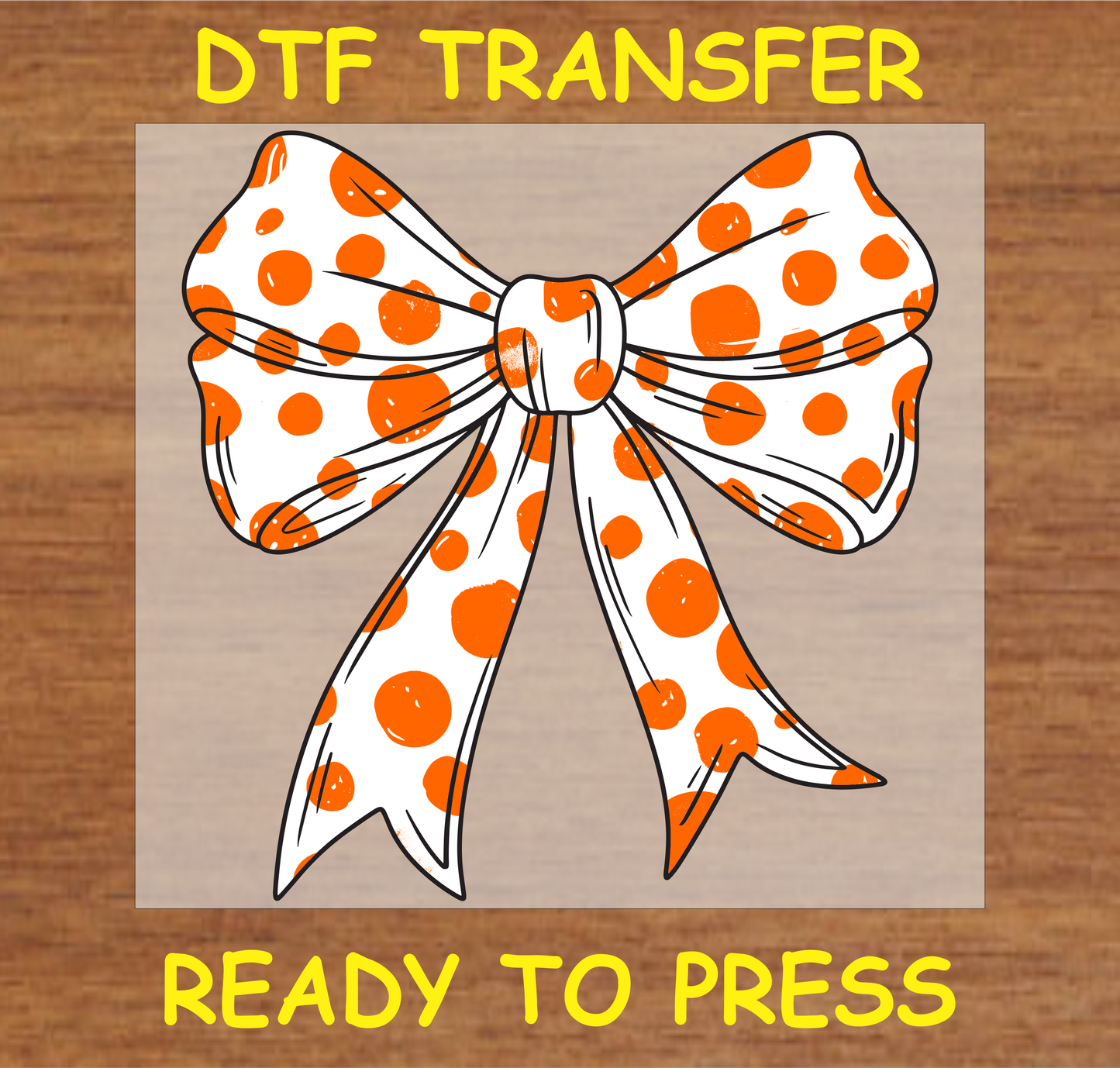 Polka-Dot Bow DTF Transfer