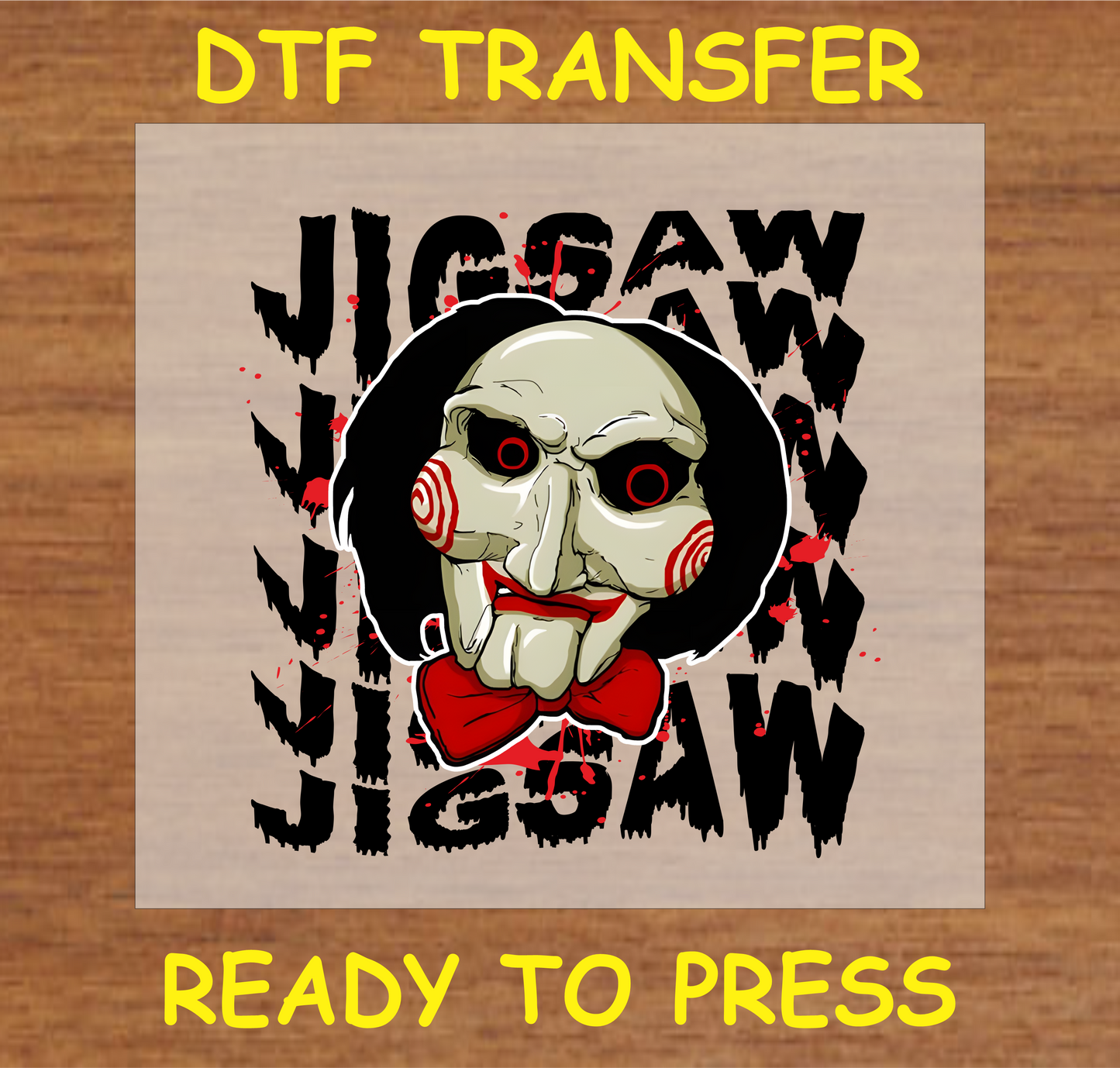 Horror Icon Mask DTF transfer featuring the iconic horror villain design, perfect for Halloween and horror projects"