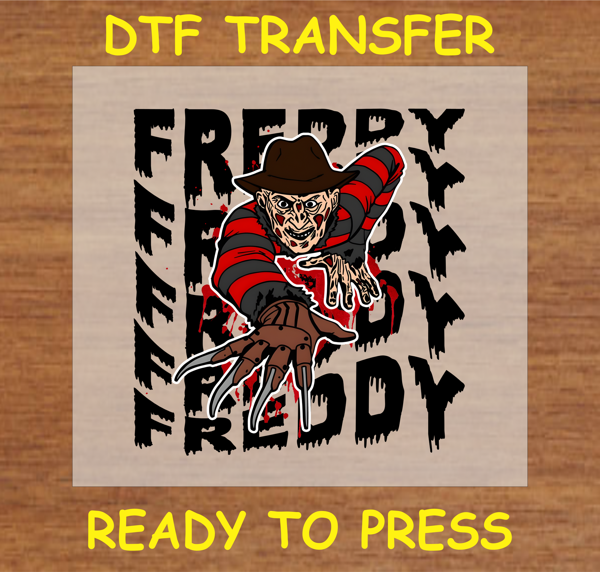 "Halloween DTF transfer featuring the iconic horror character, perfect for Halloween and spooky-themed designs"