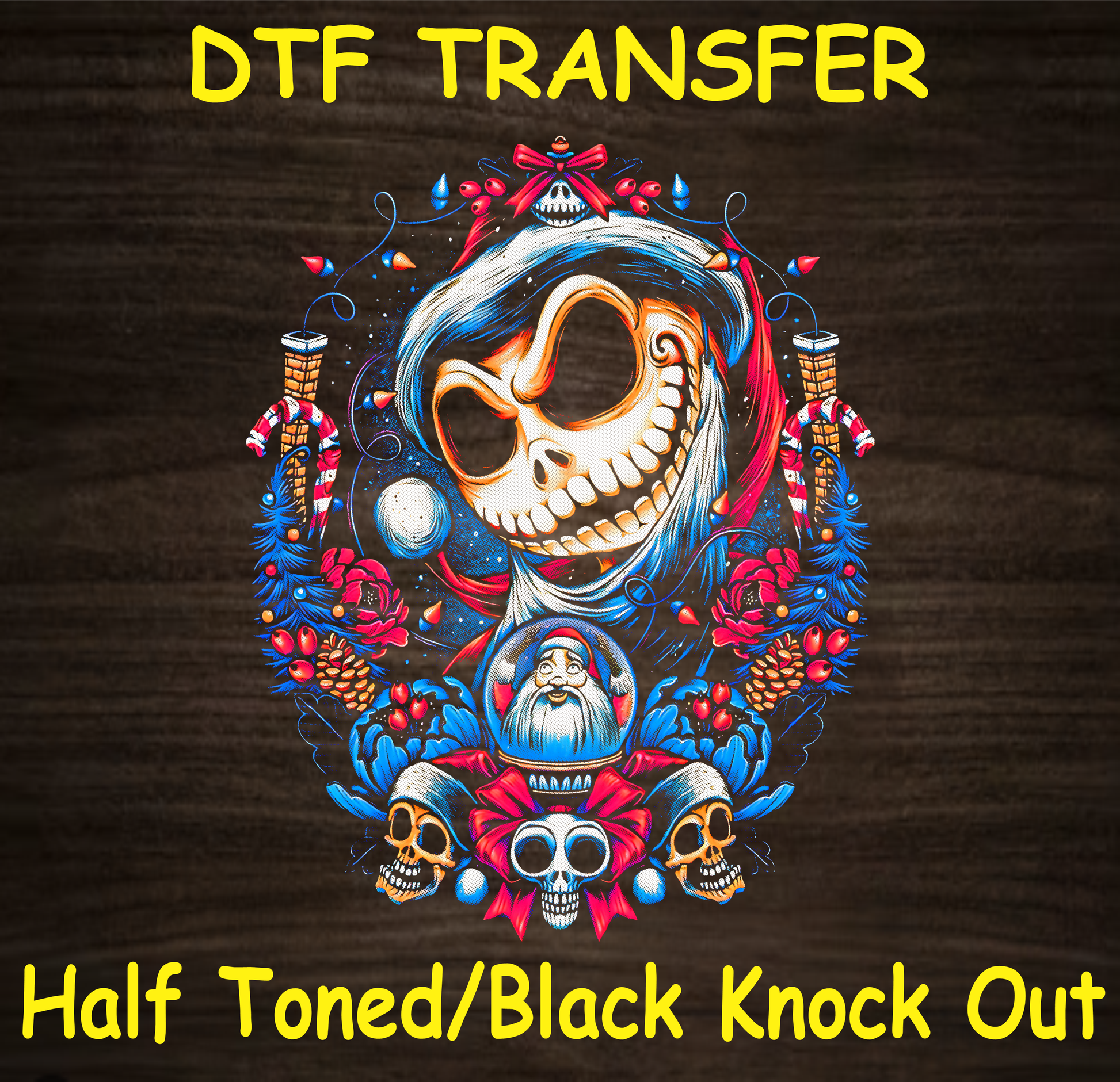 Christmas Skelleton Dtf Transfer - Ready To Press A1583