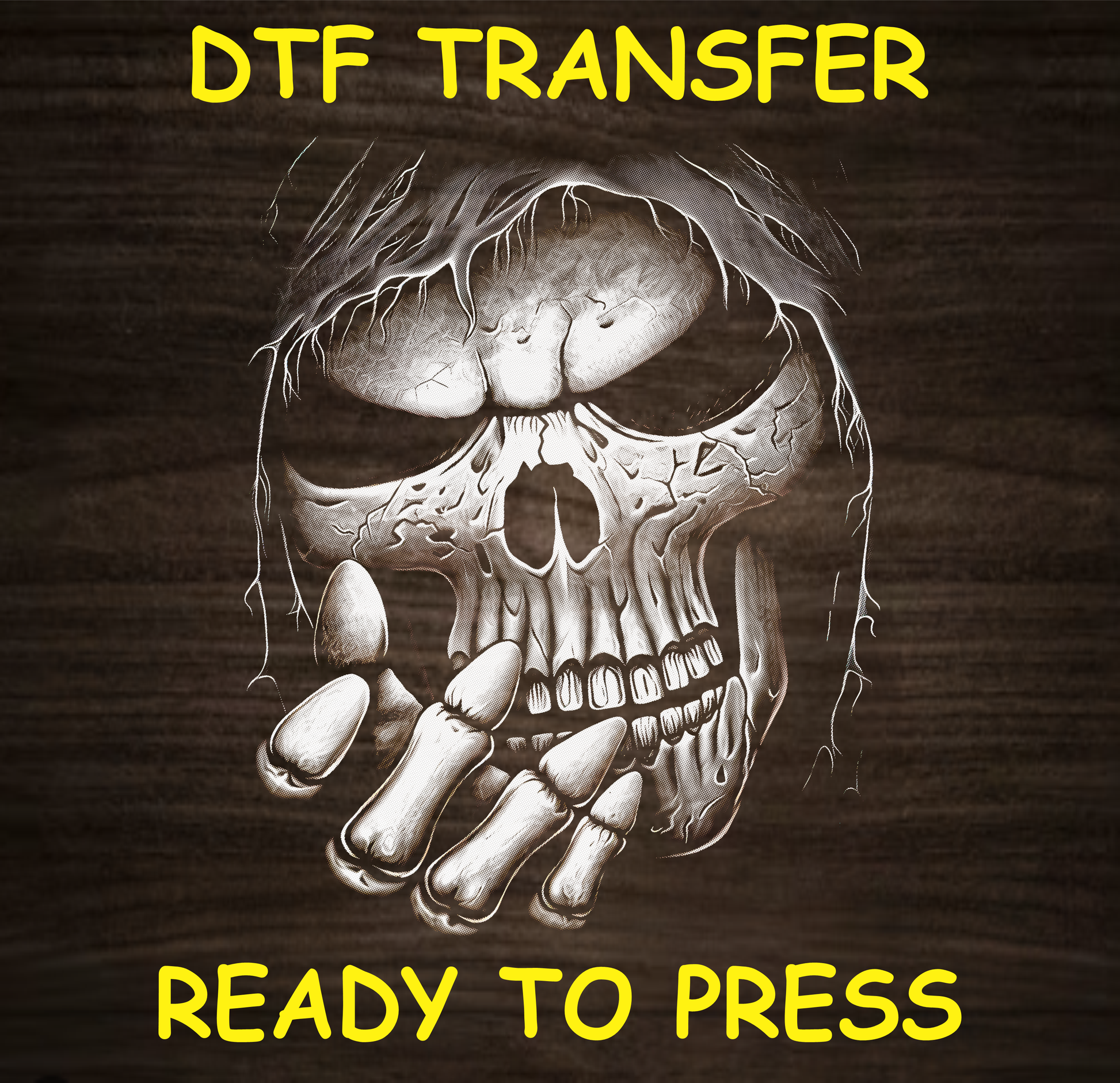 Skull Dtf Transfer - Ready To Press A1659