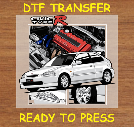 Type R Car Dtf Transfer - Ready To Press A1687