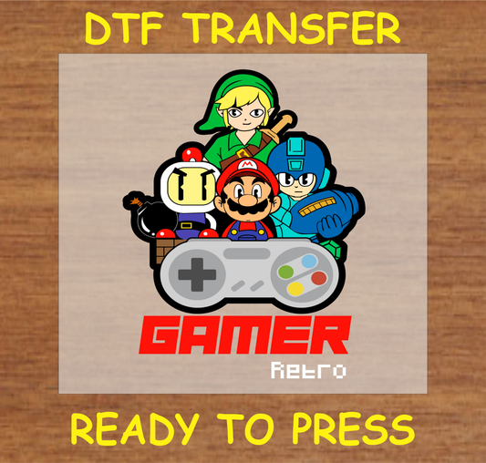 Retro Gamer Dtf Transfer - Ready To Press A1712