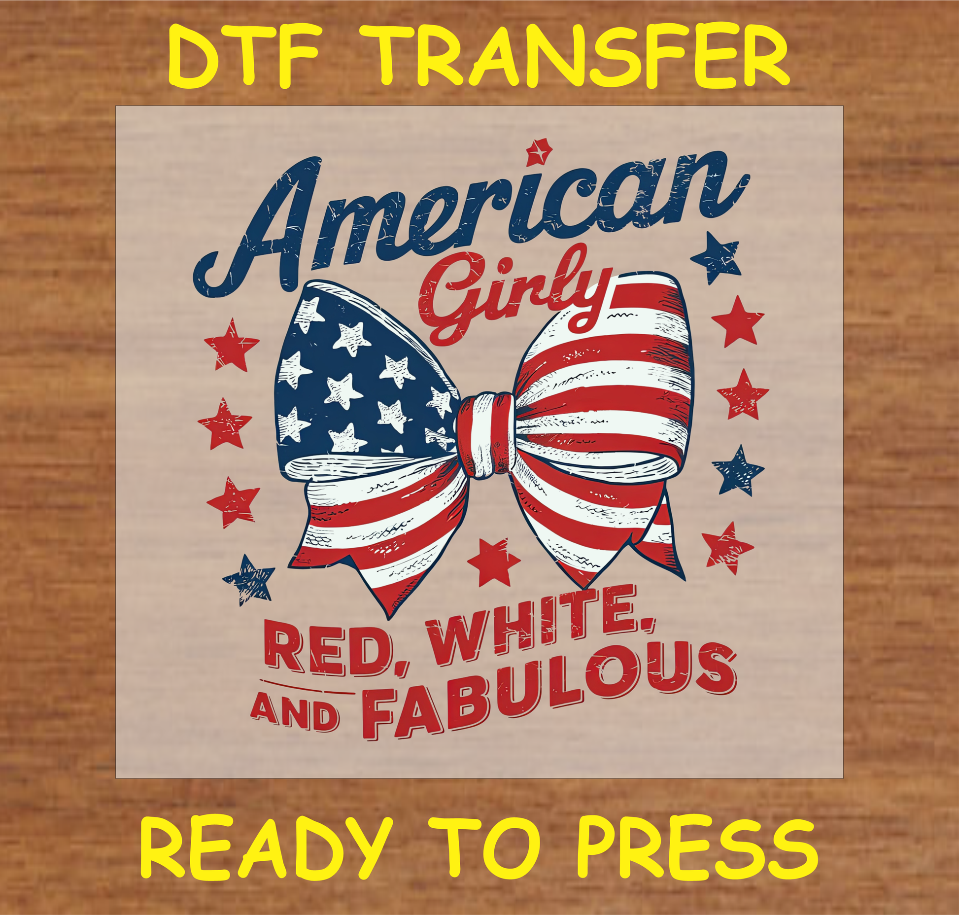 American Girly Dtf Transfer - Ready To Press A1720