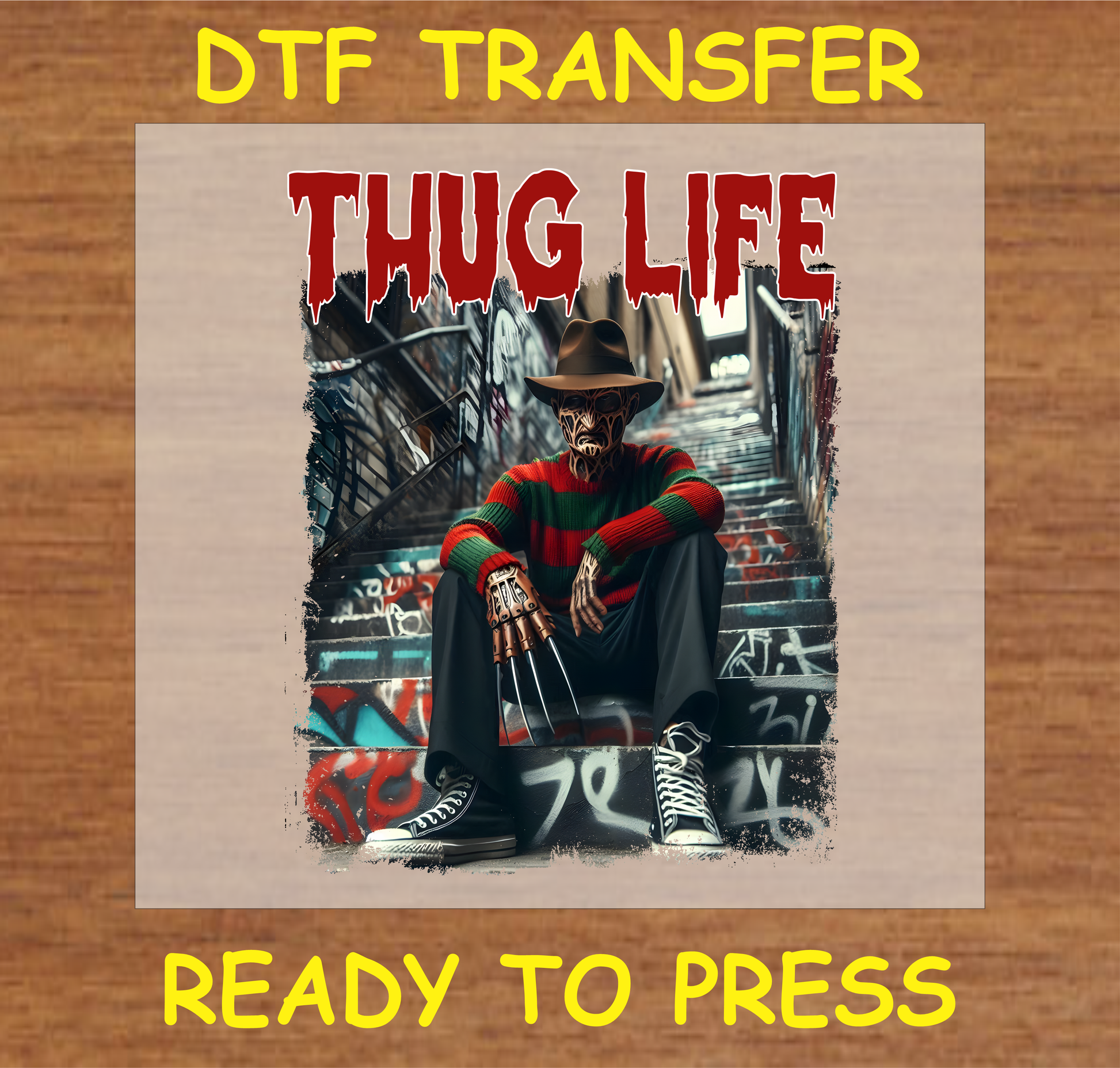 Nightmare Thug Life Dtf Transfer - Ready To Press A1790