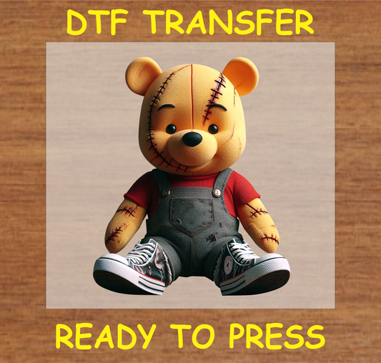 Stitch Face Bear Dtf Transfer - Ready To Press A1803