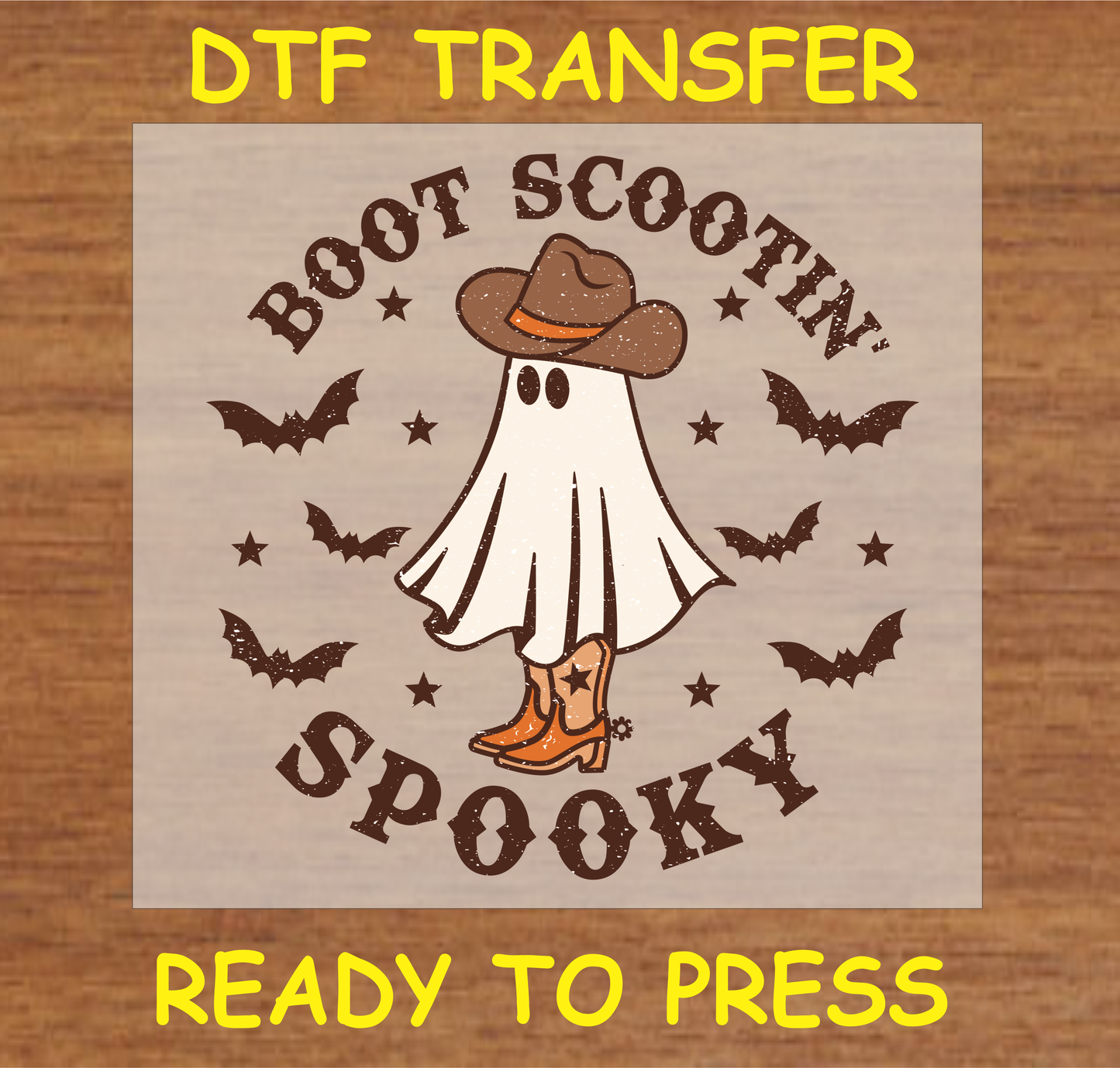 Boot Scooting Spooky Ghost DTF Transfer A1957