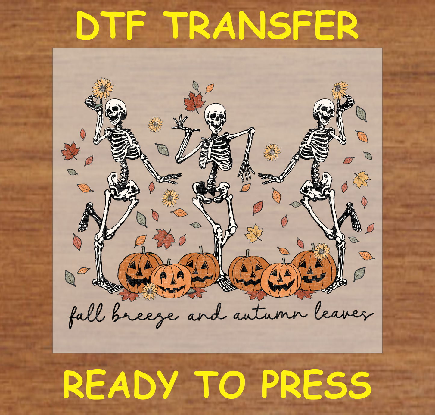 Fall Breeze Skeleton DTF Transfer A2006