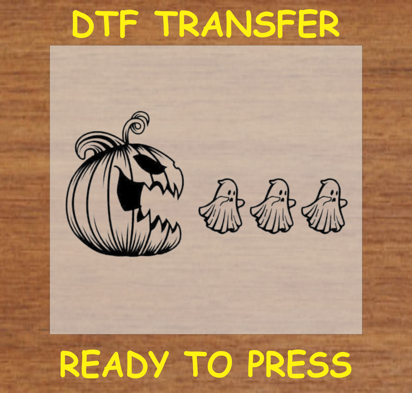 Pumpkin Ghost Pac Man Halloween DTF Transfer A2009