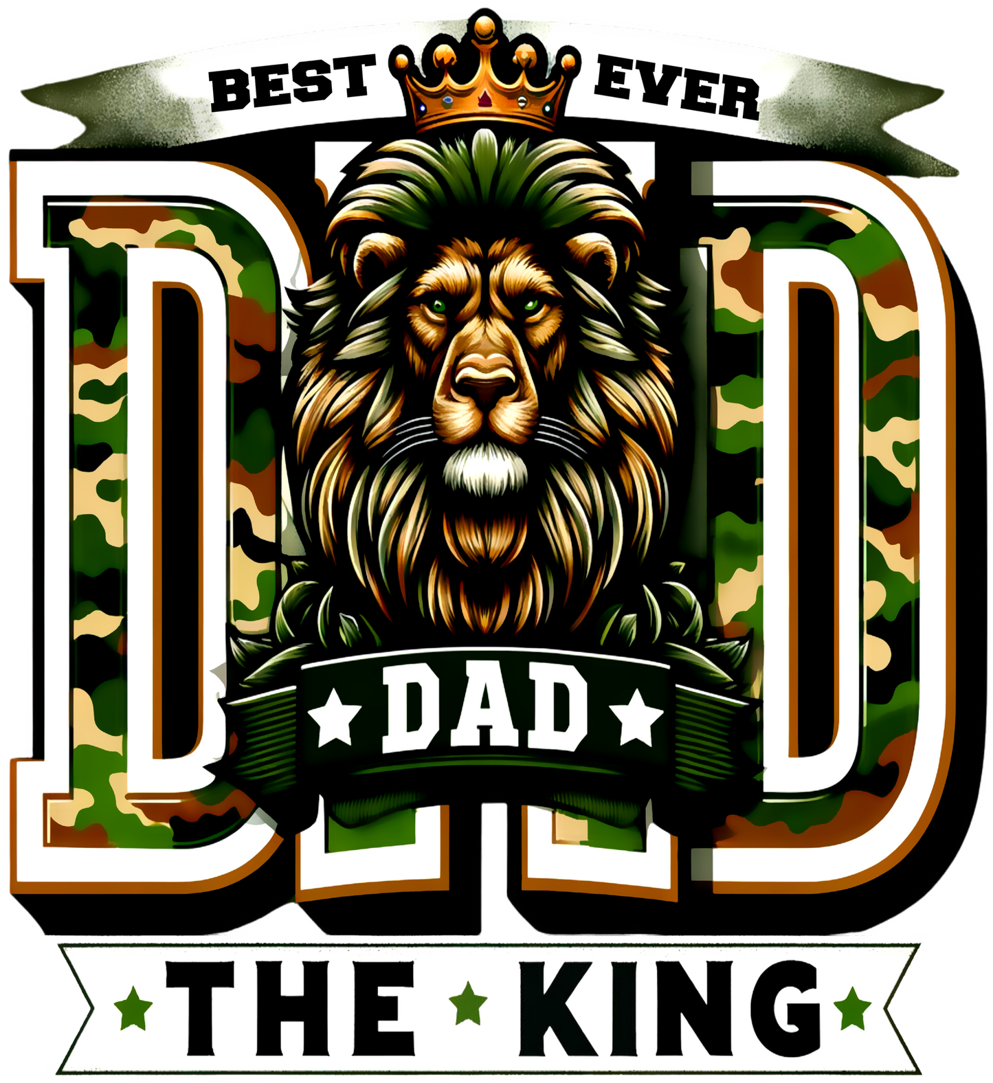 BEST DAD EVER THE KING DTF HEAT TRANSFER