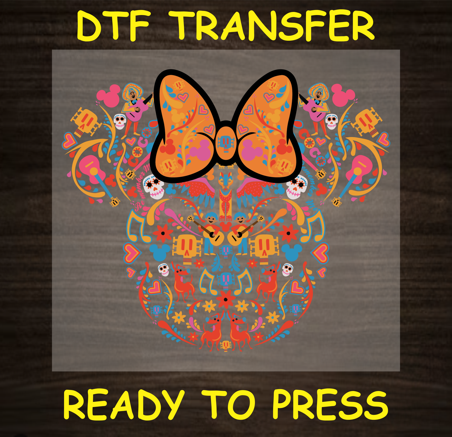 Day Of The Dead Mouse Dtf Transfer - Ready To Press A1893