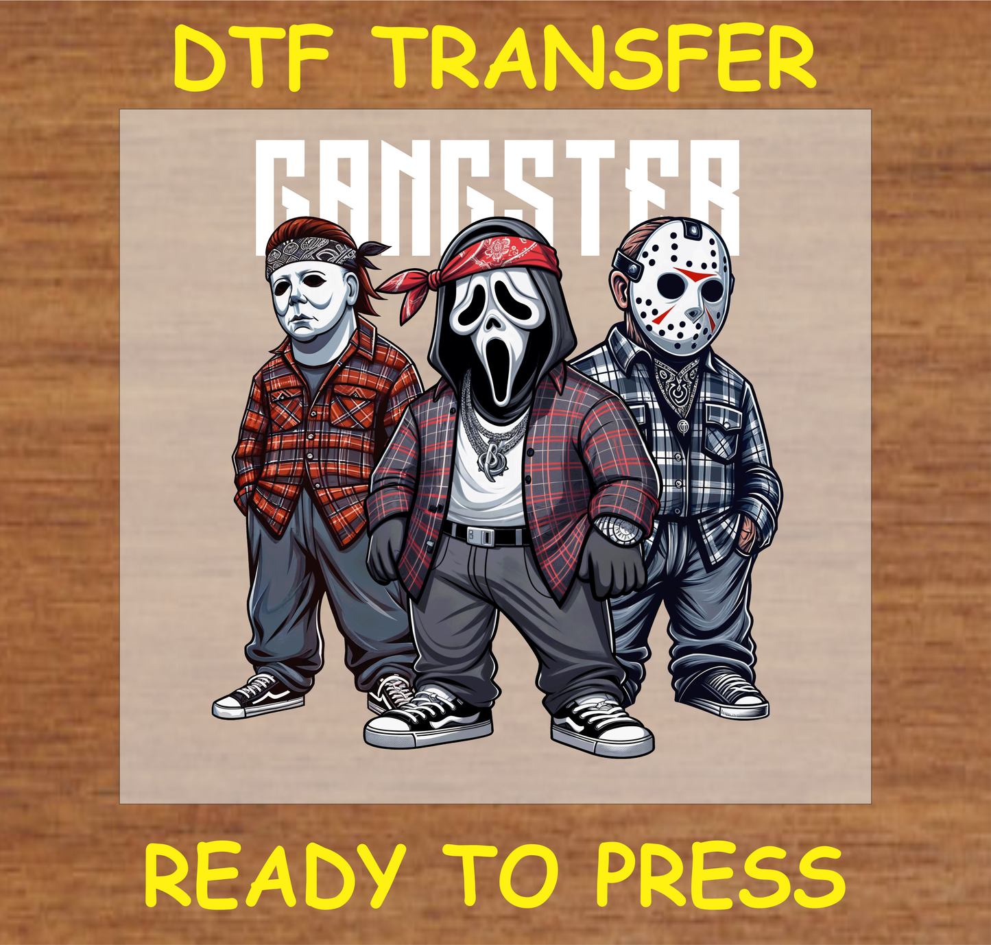 Horror Gangster Dtf Transfer - Ready To Press A1907