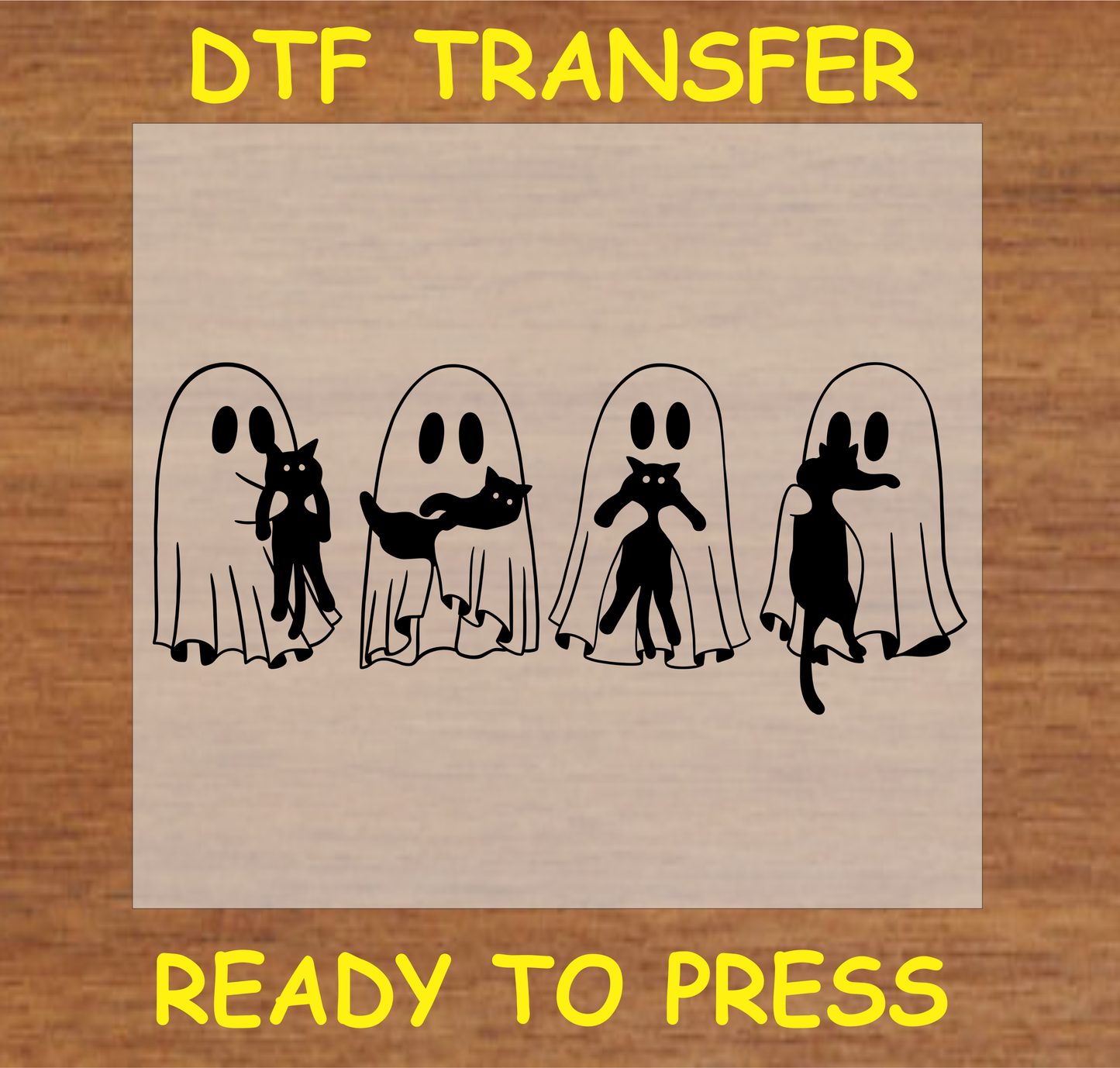 Ghosts with Cats DTF Transfer A2002