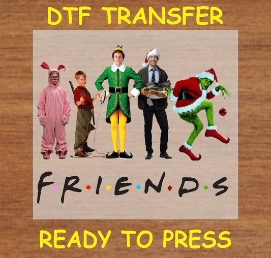 DTF Transfer Design featuring iconic Christmas movie characters.