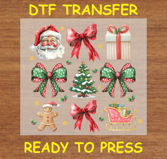 Santa Clause Ginger Man Christmas Dtf Transfer - Ready To Press C150