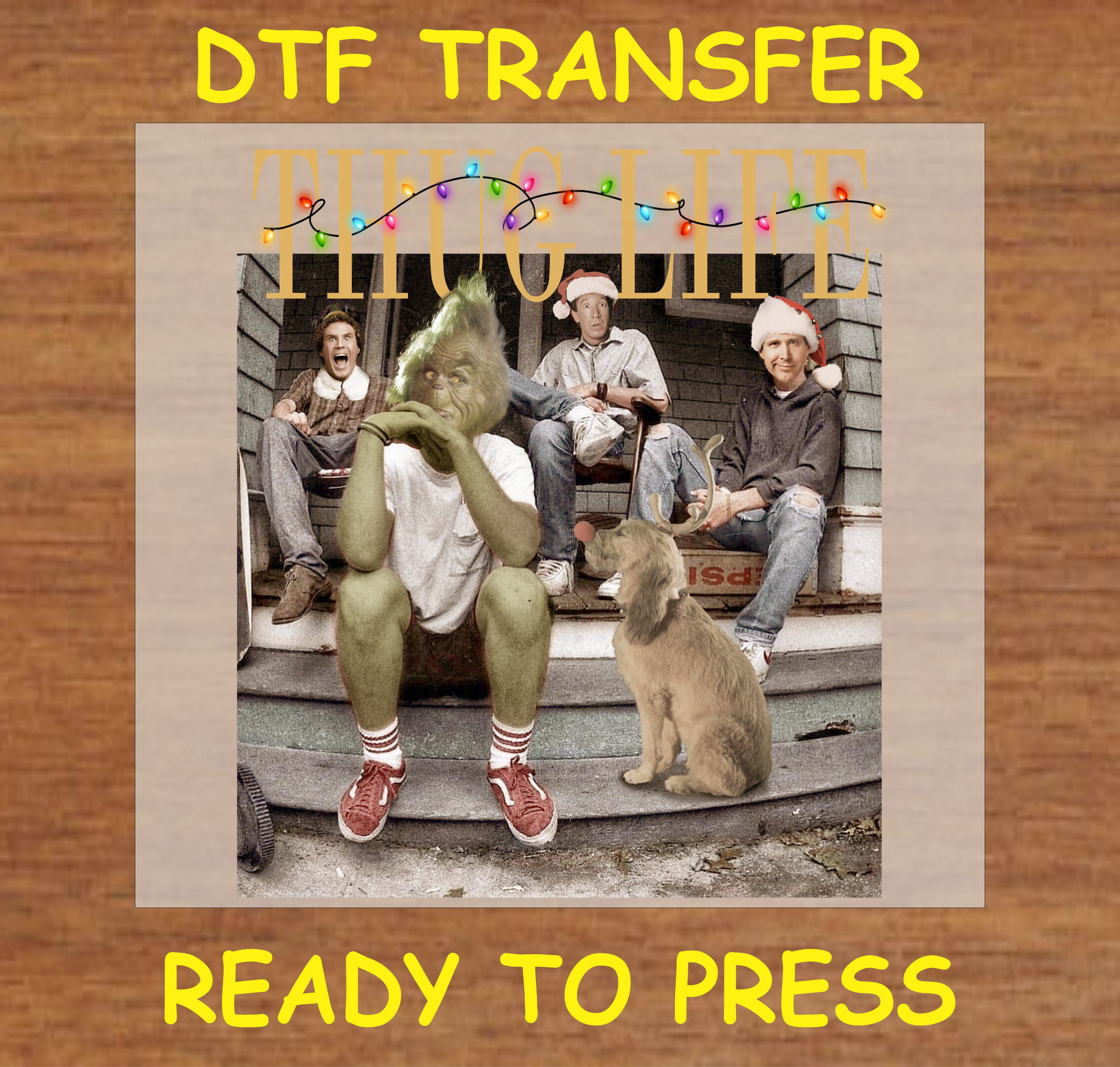 Thug Life Christmas Dtf Transfer - Ready To Press C159