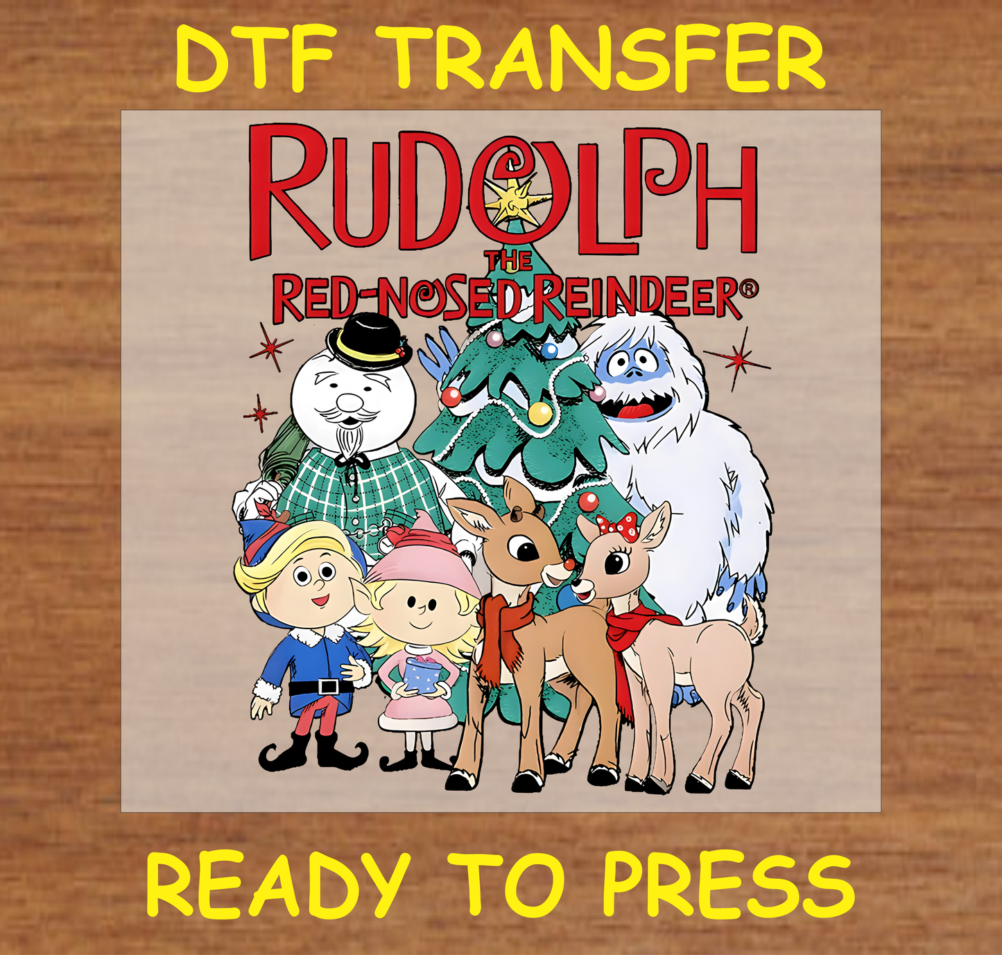 Reindeer Christmas Dtf Transfer - Ready To Press C165