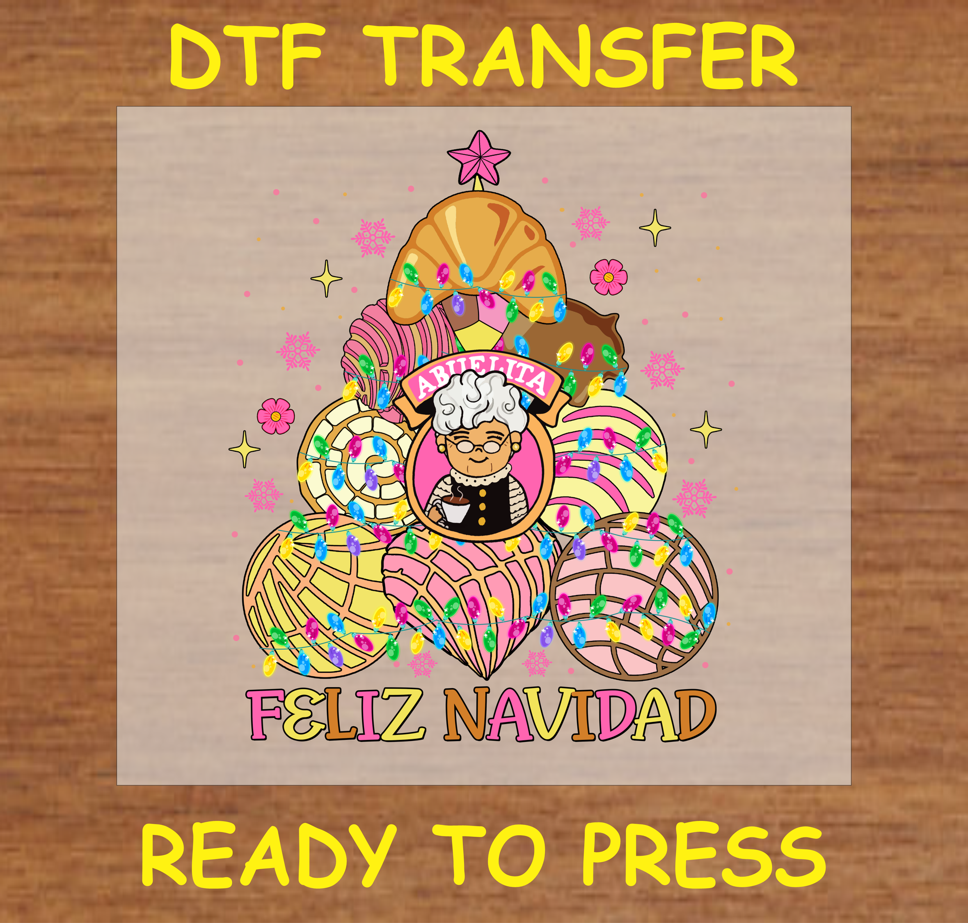 Feliz Navidad Pan Dulce Hispanic Christmas Dtf Transfer - Ready To Press C178