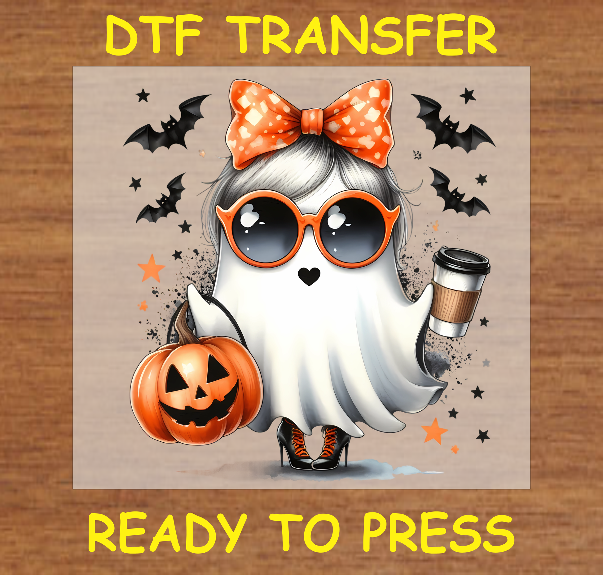 Cute Ghost Halloween Dtf Transfer - Ready To Press H037