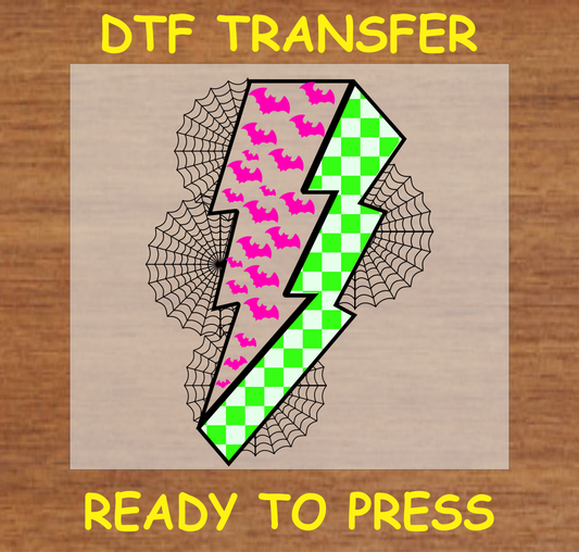 Lighting Bolt Halloween Dtf Transfer - Ready To Press H044