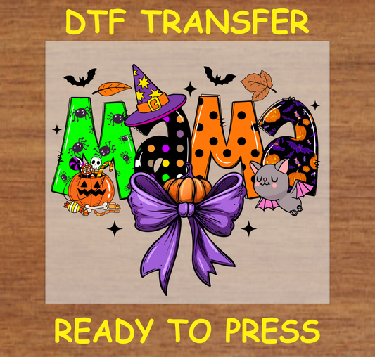 Mama Colorful Halloween Dtf Transfer - Ready To Press H047