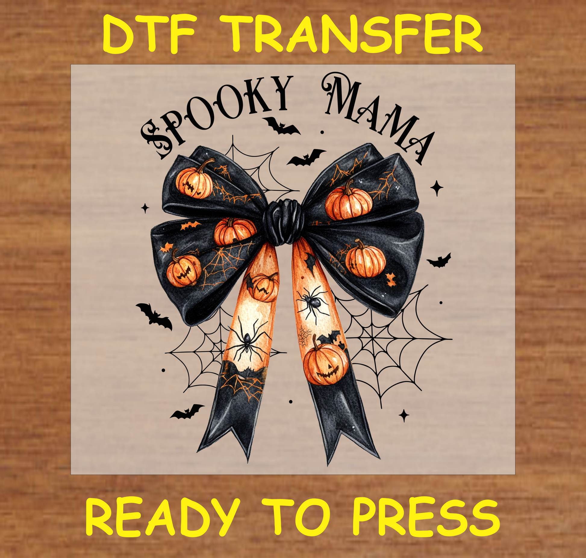 Spooky Mama Bow Halloween Dtf Transfer - Ready To Press H050