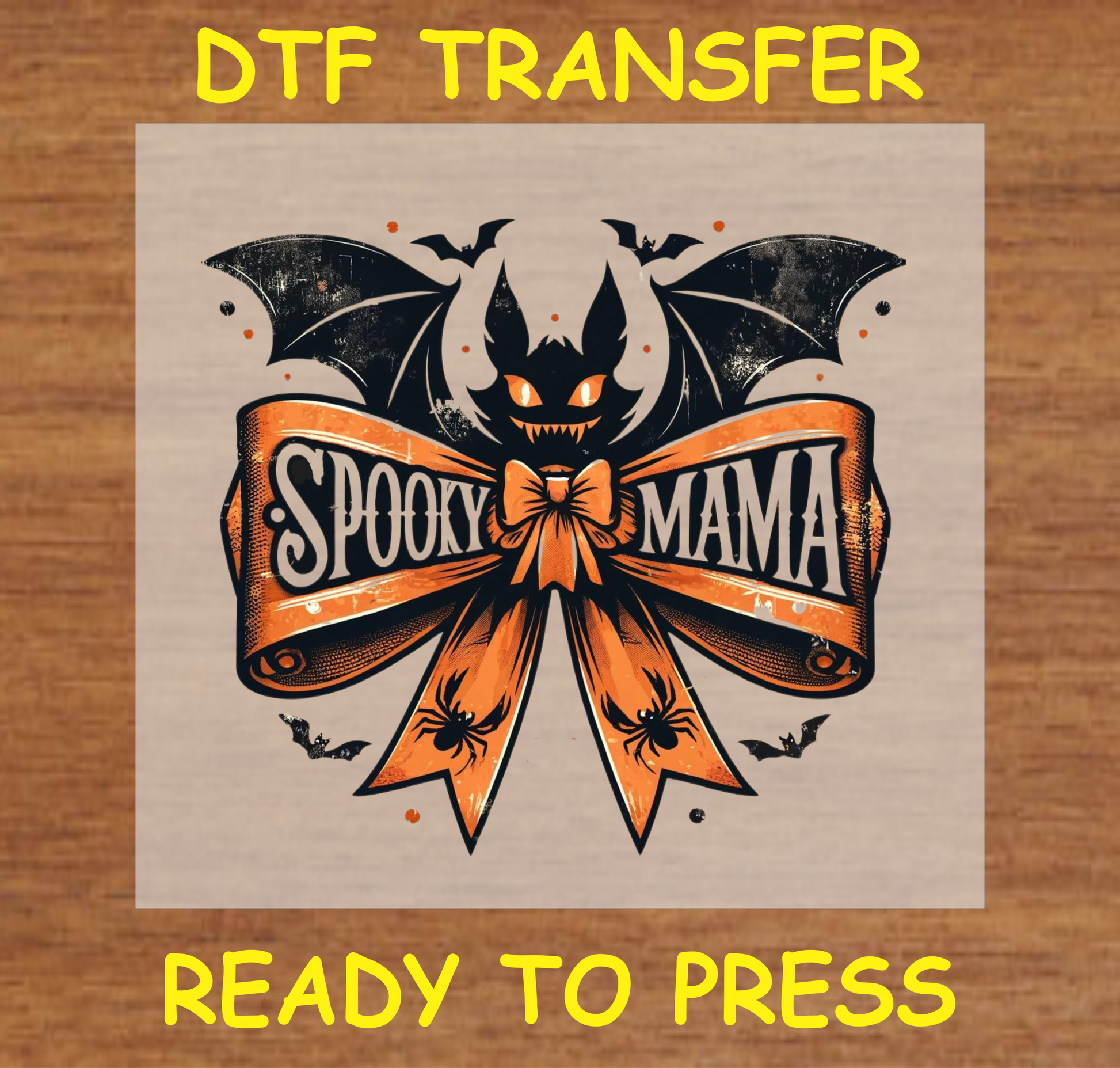 Spooky Mama Bat Bow Halloween Dtf Transfer - Ready To Press H051